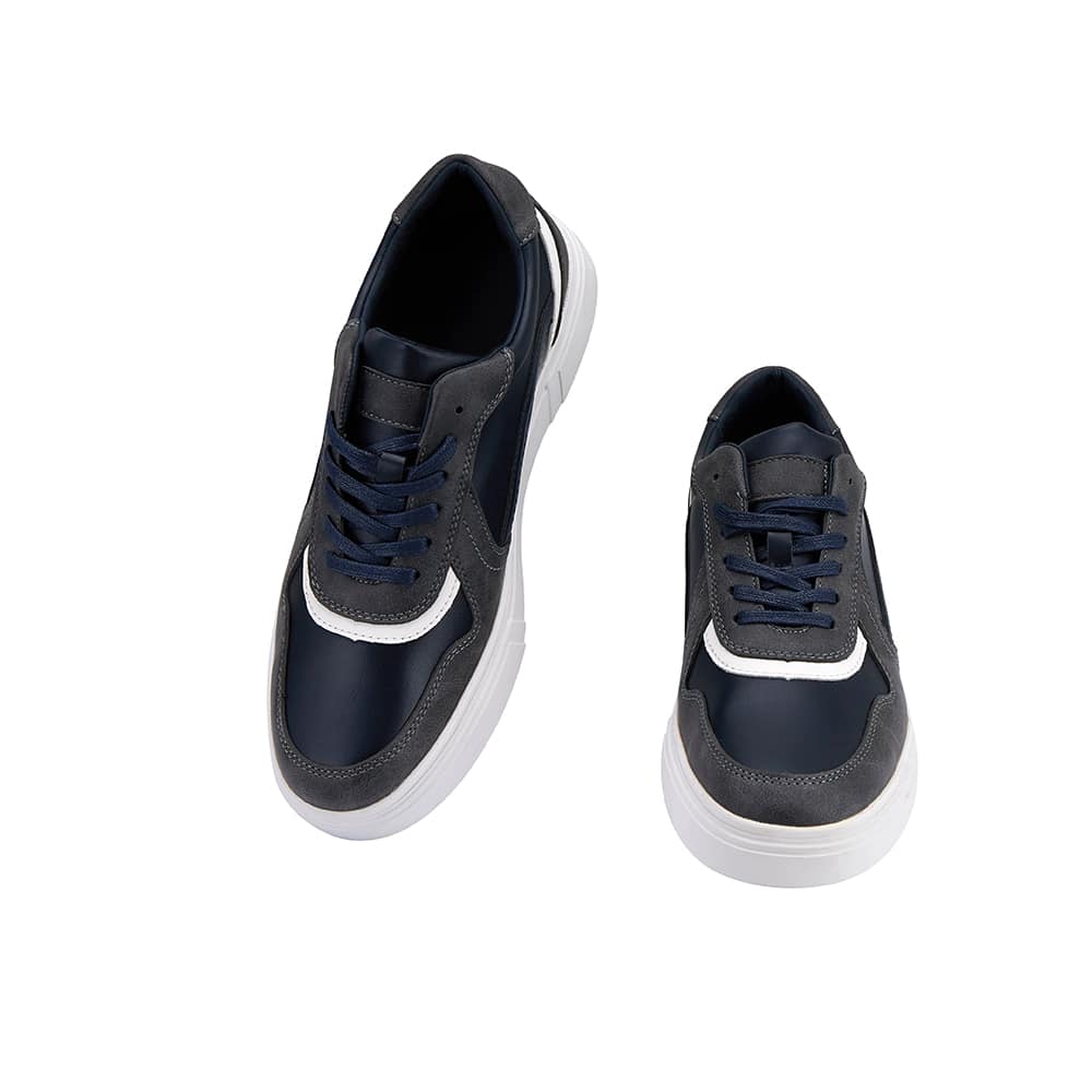 Sneakers för herrar, marinblå och vita