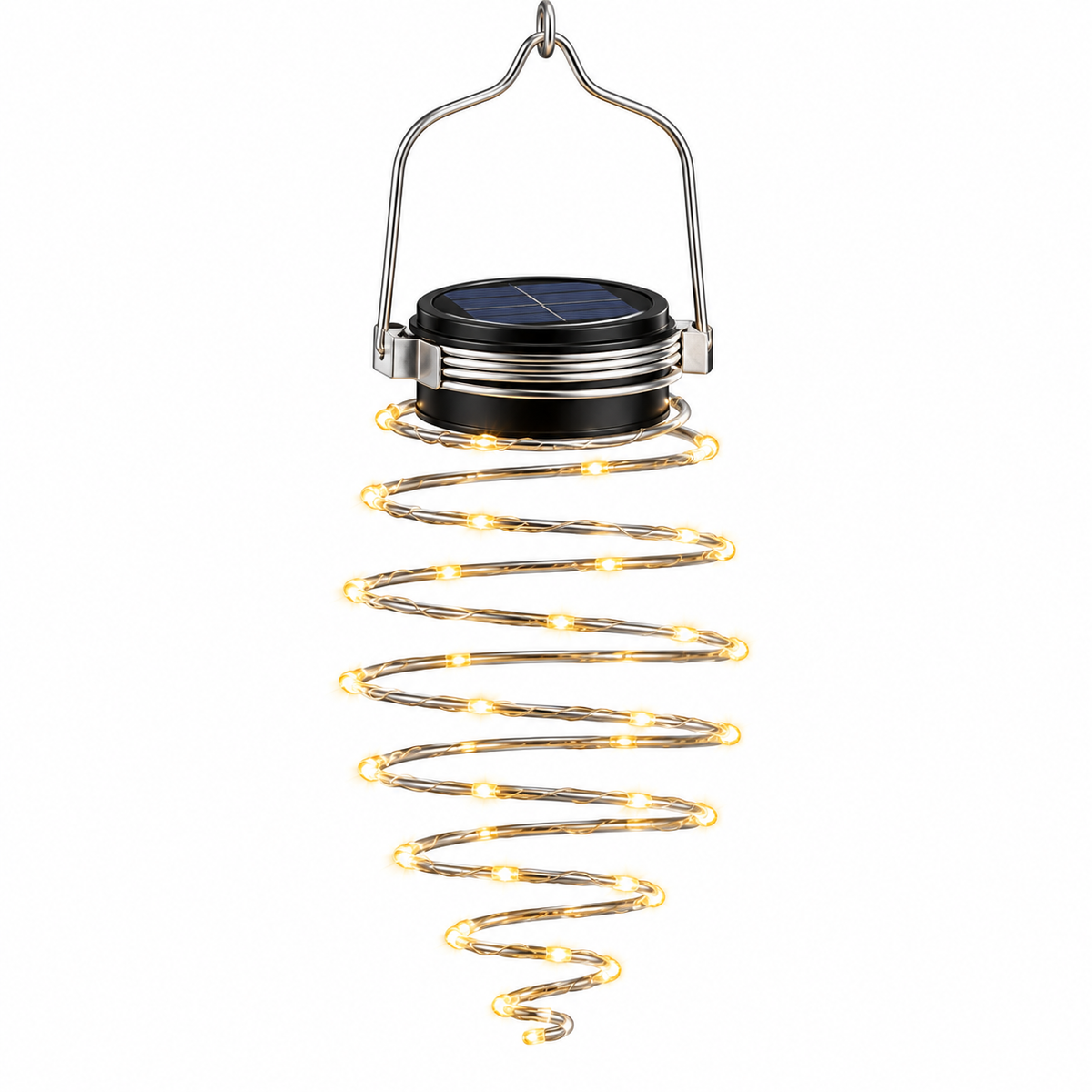 Solar Spiral Hänglampa – 16 LED med Varmt Ljus