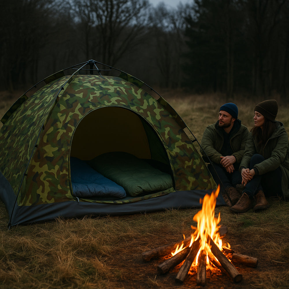Quick-Up Camouflagetält för 3–10 personer