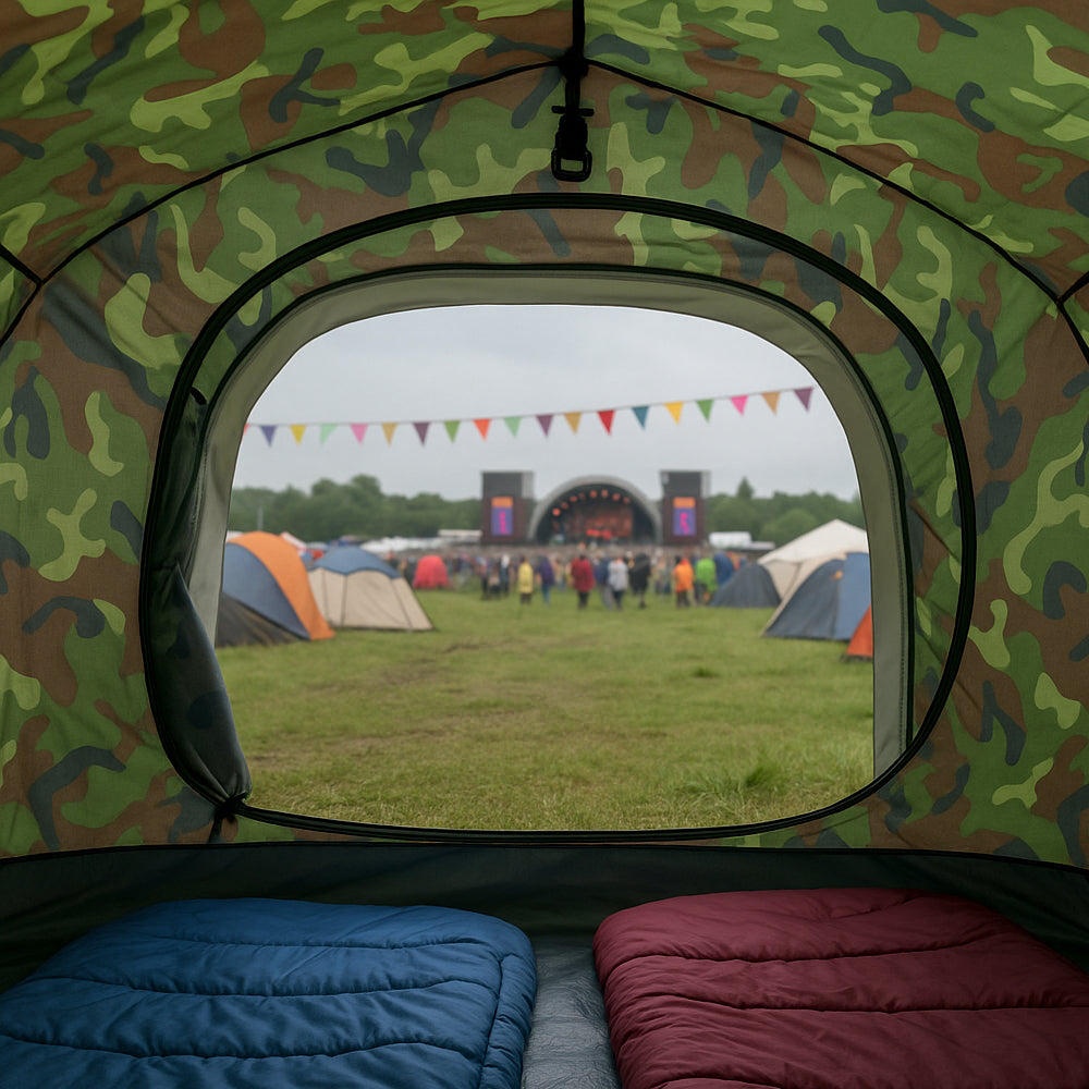 Quick-Up Camouflagetält för 3–10 personer