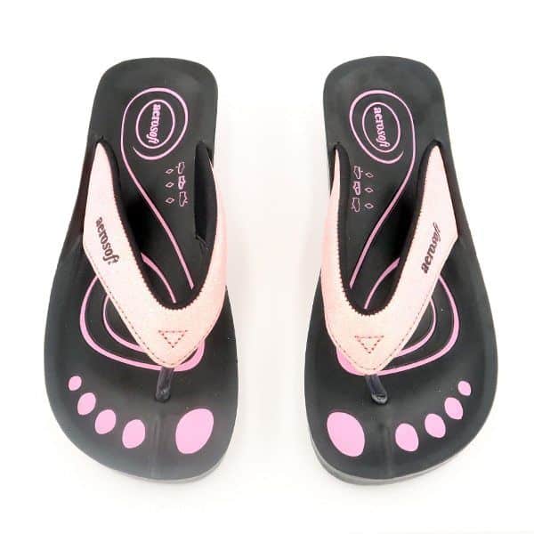 Sandaler Aerosoft modell 825 med glitter – Rosa