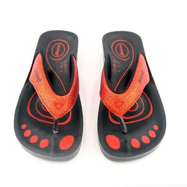 Sandaler Aerosoft modell 825 med glitter – Röd 825