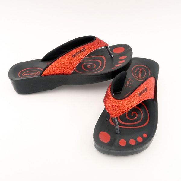 Sandaler Aerosoft modell 825 med glitter – Röd 825