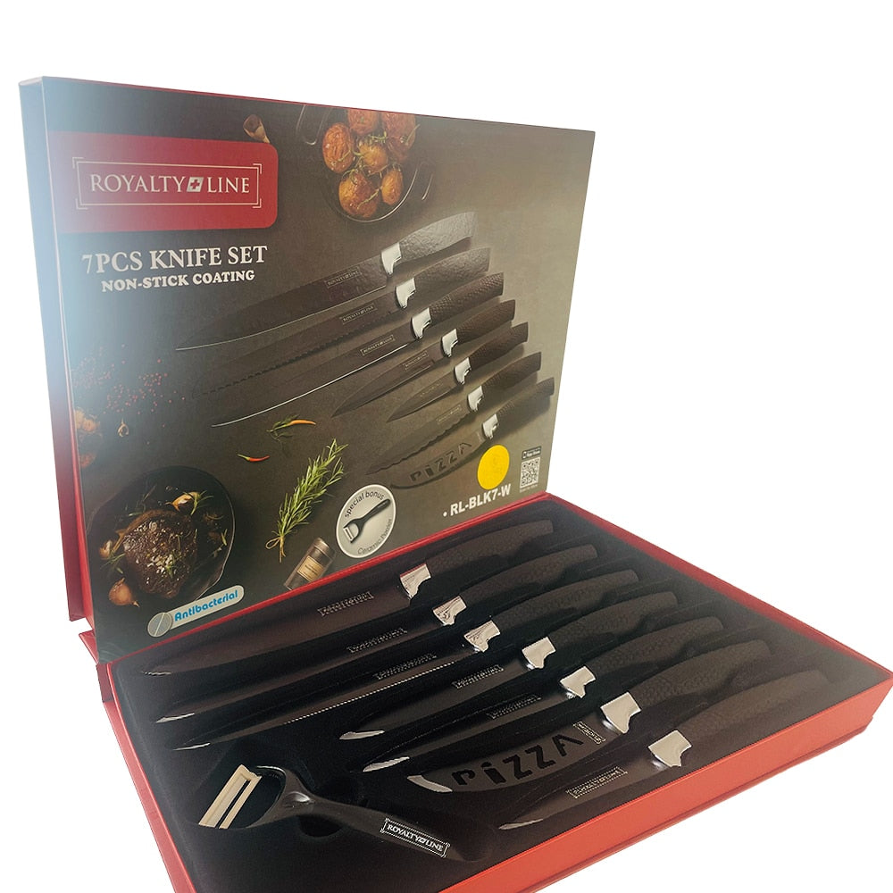 Knivset (7 delar + skalare) Royalty Line med marmorbeläggning