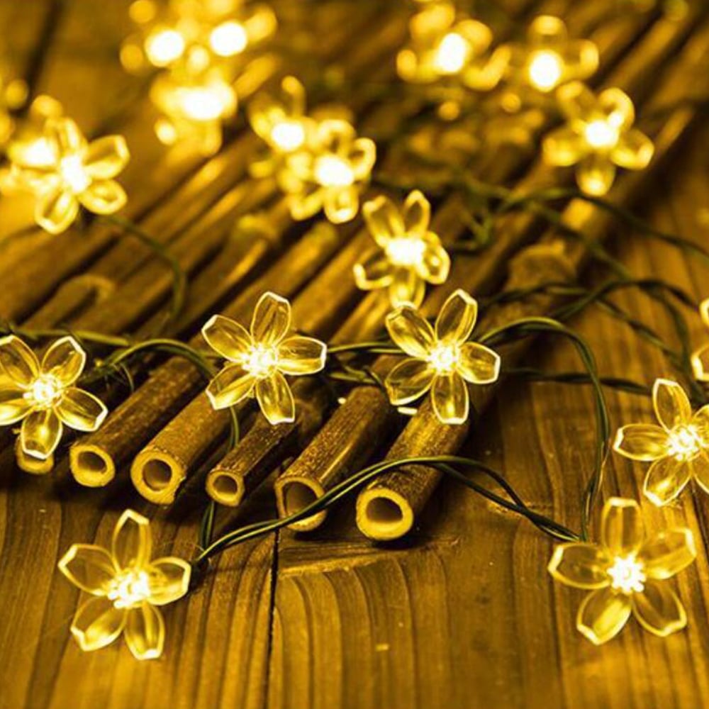 LED-ljusslinga 2 meter m/30 Blommor - Soldriven -