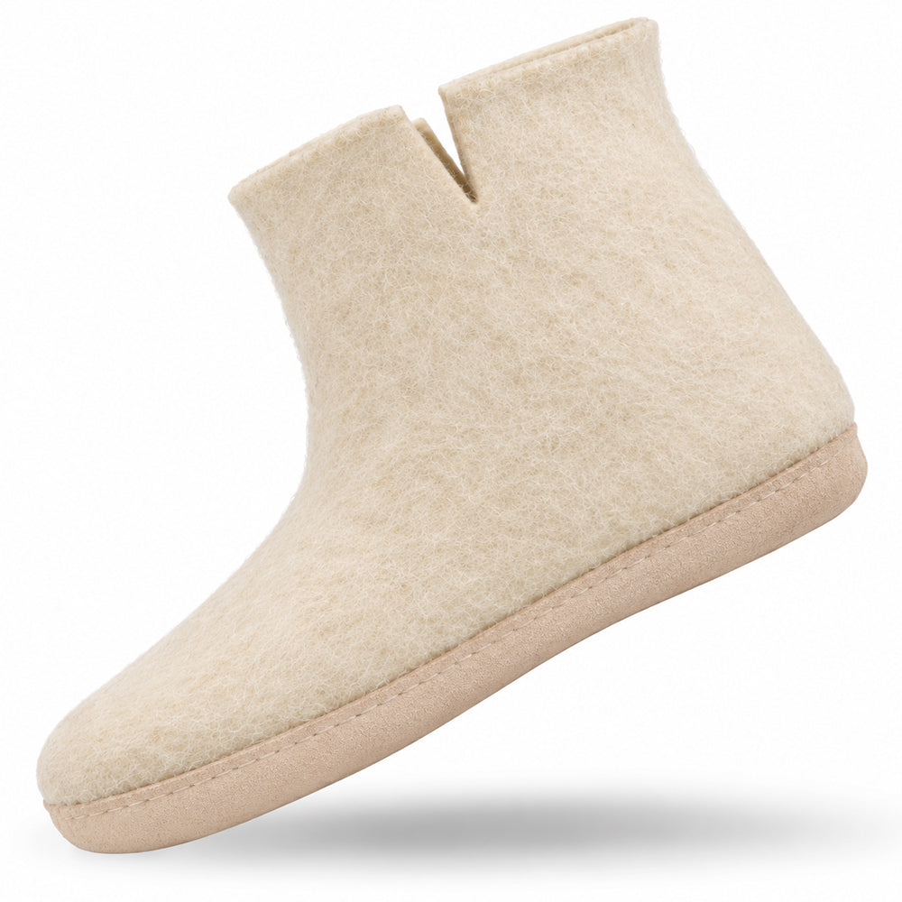 Ullstövlar (100% ren ull) - Modell Beige med mockasula