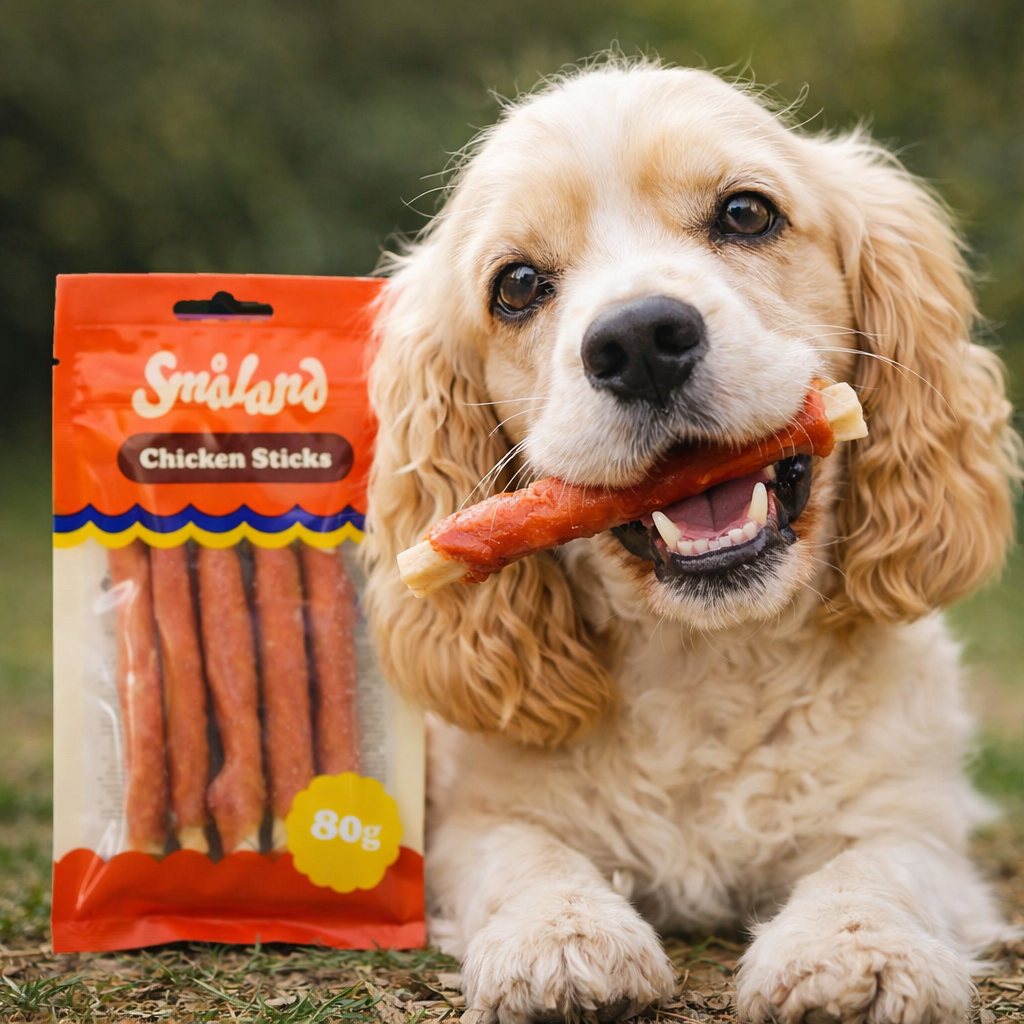 Småland Chicken Sticks 80g (Tuggeben till hundar)