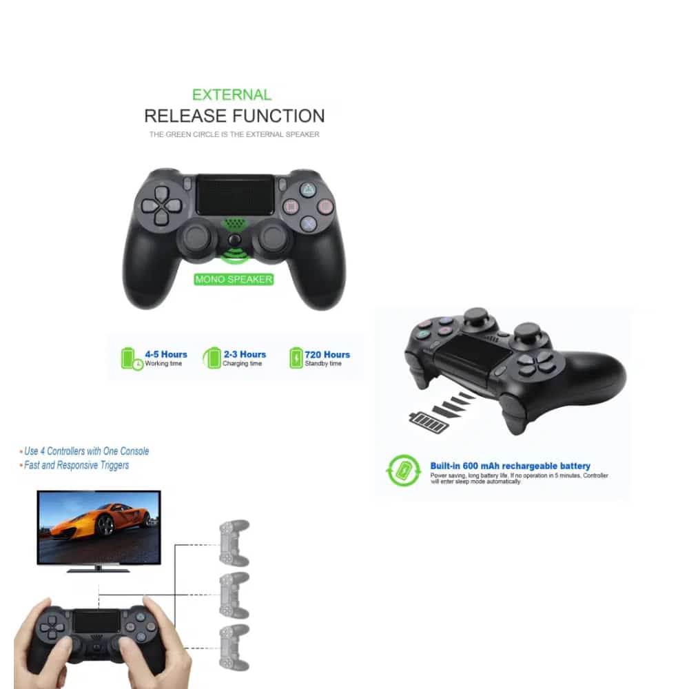 PS4 Trådlös Kontroller med Touchpad och Vibration