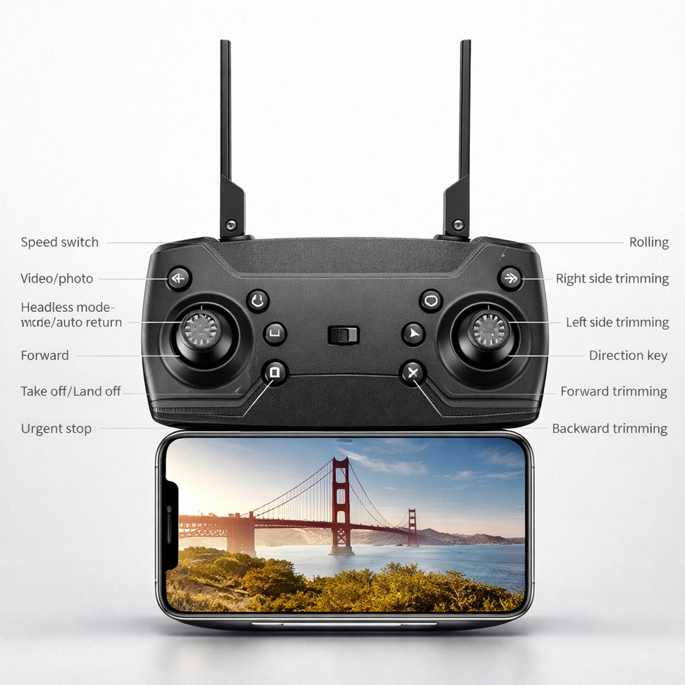 Vikbar Drönare 4K med/utan kamera