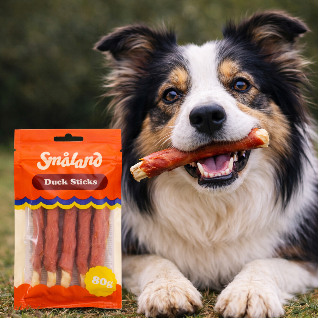 Småland Duck Sticks 80g (Tuggeben till hundar)