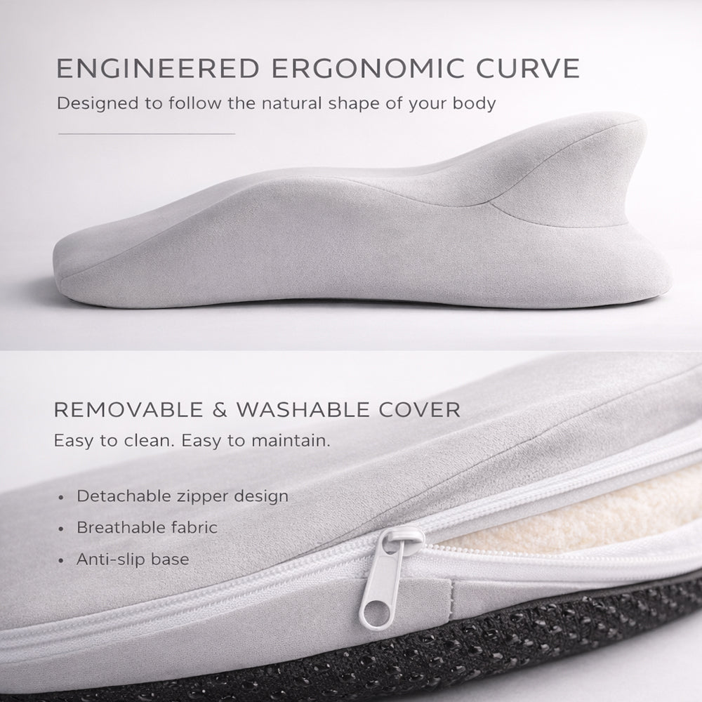 Ergonomisk kilkudde i memory foam med avtagbar nackkudde