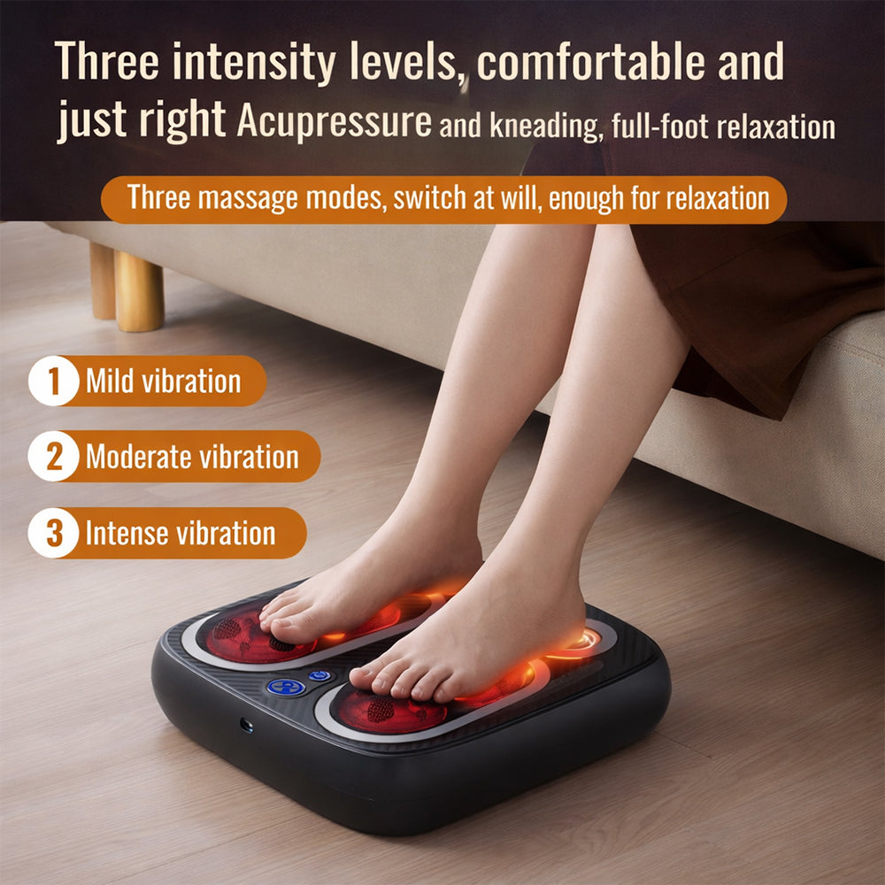 Fotmassage med värme, vibration och roterande massage