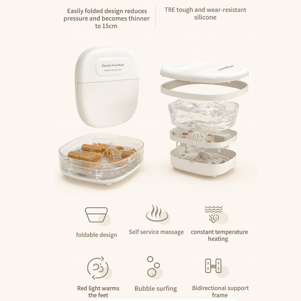 Fällbart fotspa – Kraftig värme och djup massage