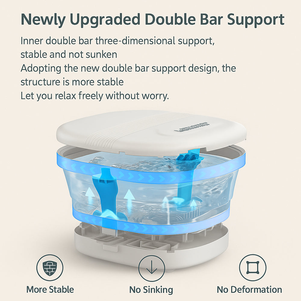 Fällbart fotspa – Kraftig värme och djup massage