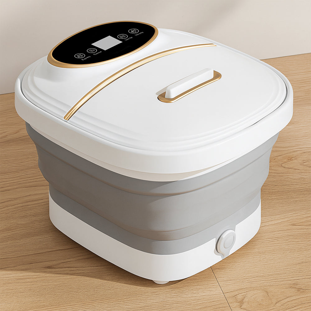 Fällbart fotbad – med värme och 6 massagehuvuden för djupmassage