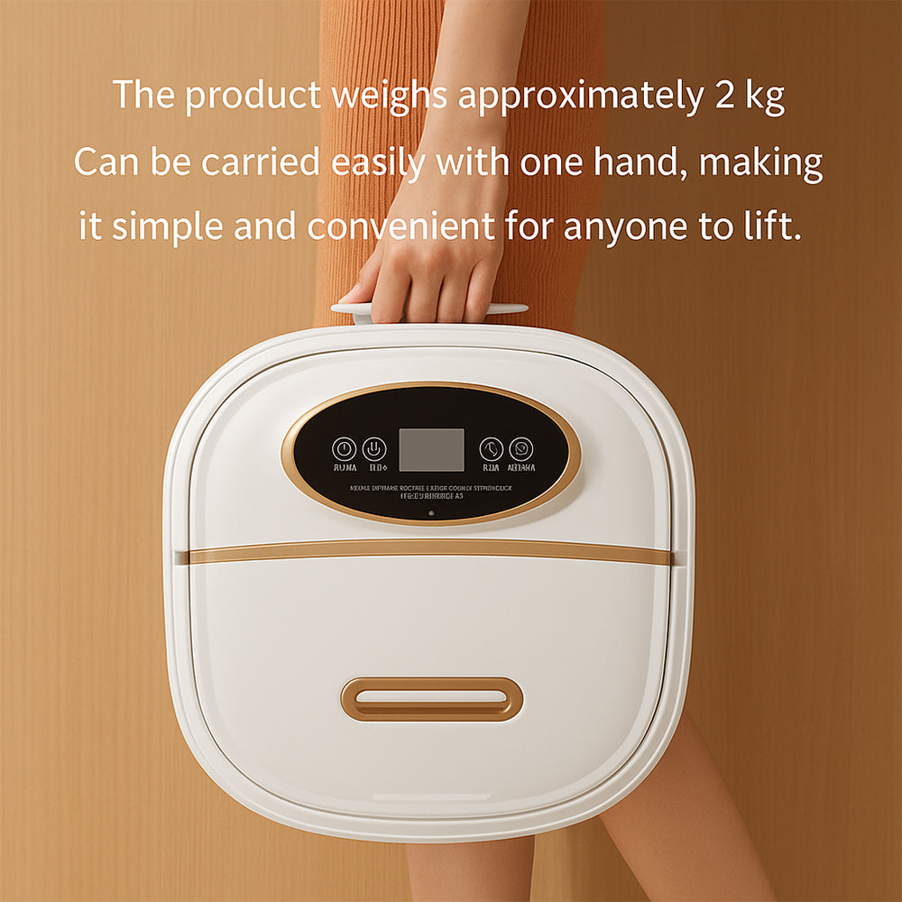 Fällbart fotbad – med värme och 6 massagehuvuden för djupmassage