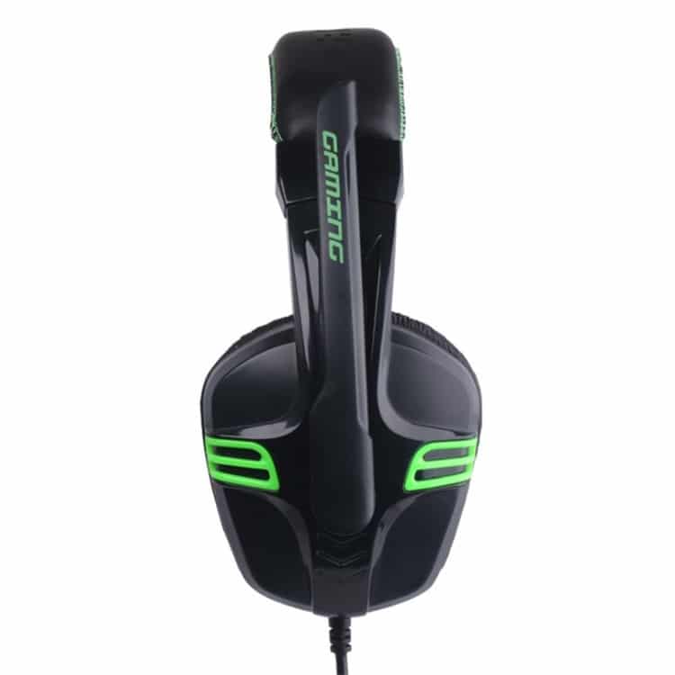 Gamer PC-headset med mikrofon och stereoljud - svart/grönt -