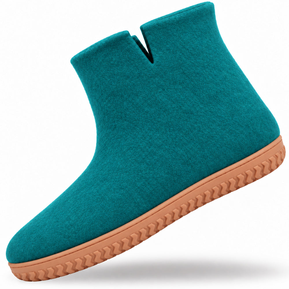 Ullstövlar (100% ren ull) Modell Ocean Mist med gummisula