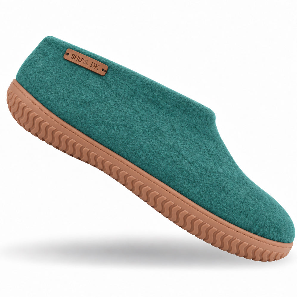 Ullskor (100% ren ull) - Modell Ocean Mist med gummisula