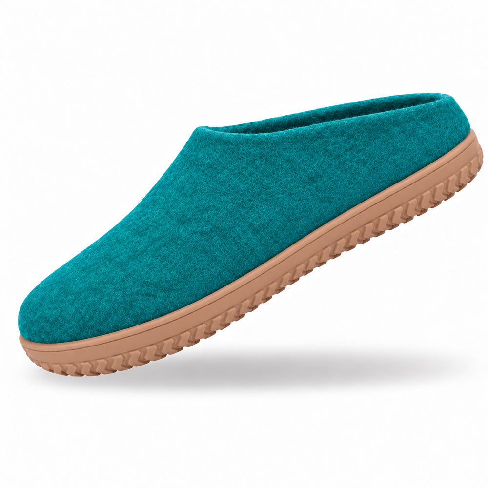 Ulltofflor (100% ren ull) - Modell Ocean Mist med gummisula