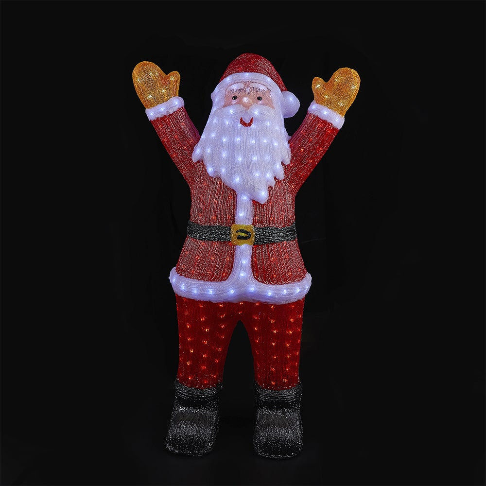 Jultomte i akryl – 120 cm hög med LED-belysning