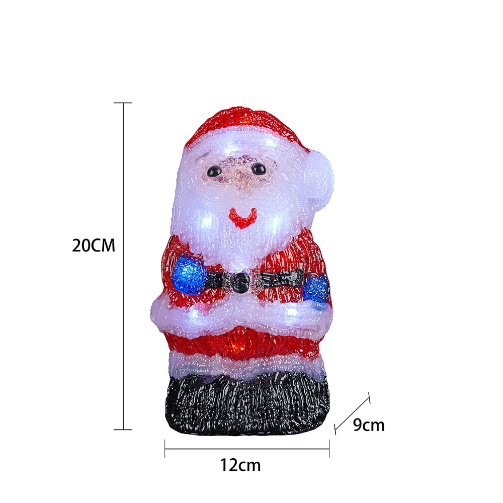 Tomte Akryl - höjd 20 cm med LED-ljus
