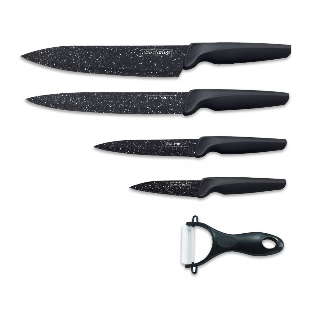 Knivset (4 delar + skalare) Royalty Line med marmorbeläggning