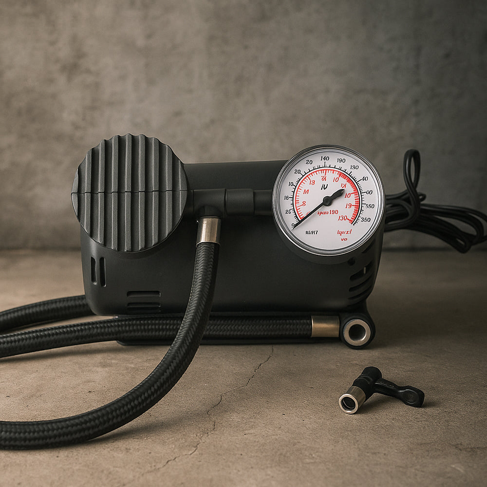 Kraftfull 300 PSI (20,7 bar) 12-voltskompressor – perfekt för bil, cykel, boll m.m.