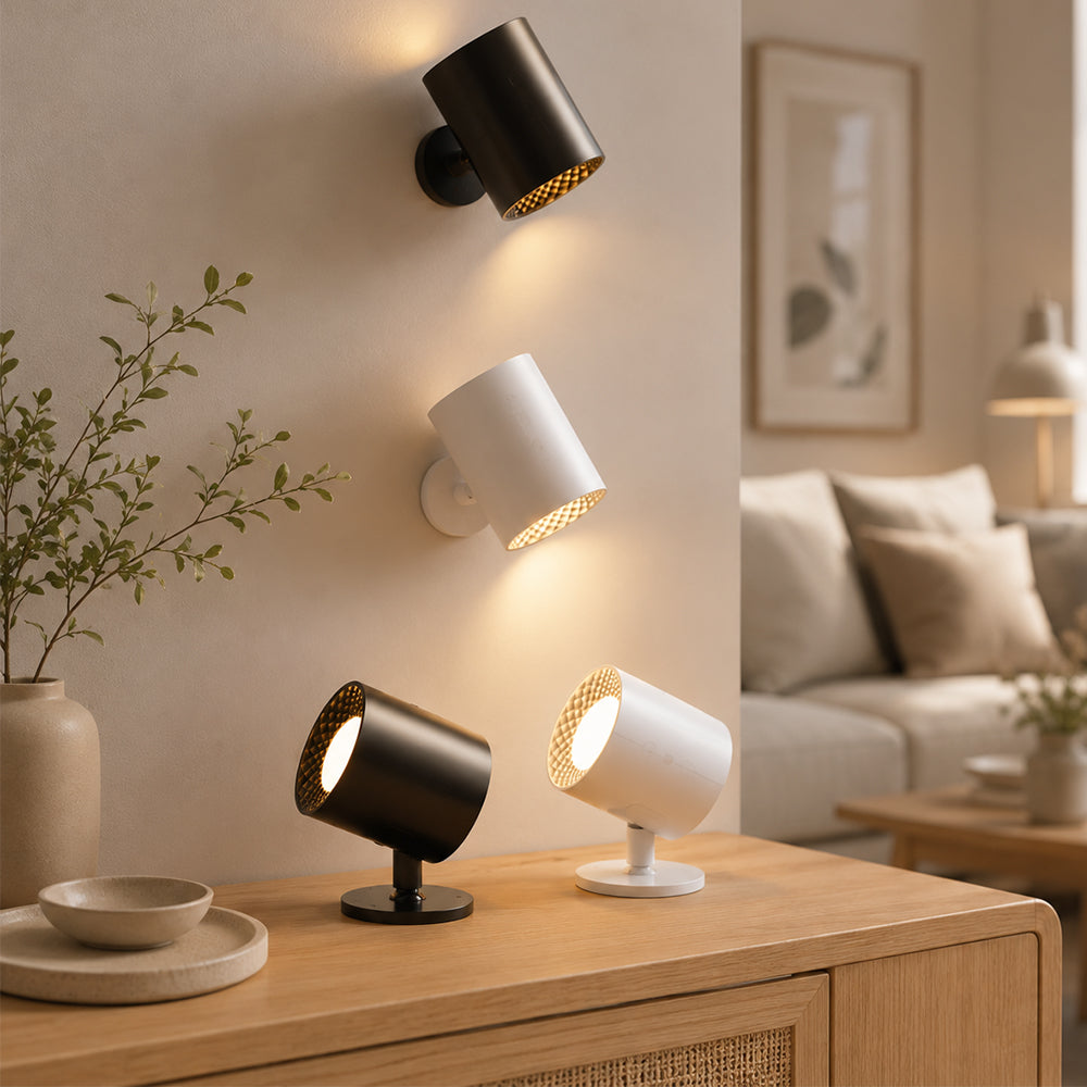 LED-nattlampa 360° roterbar, magnetisk, 3 färgtemperaturer – vit eller svart
