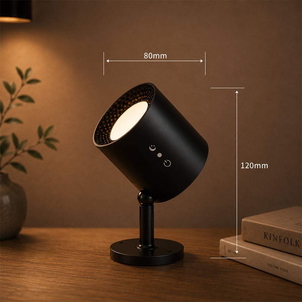 LED-nattlampa 360° roterbar, magnetisk, 3 färgtemperaturer – vit eller svart