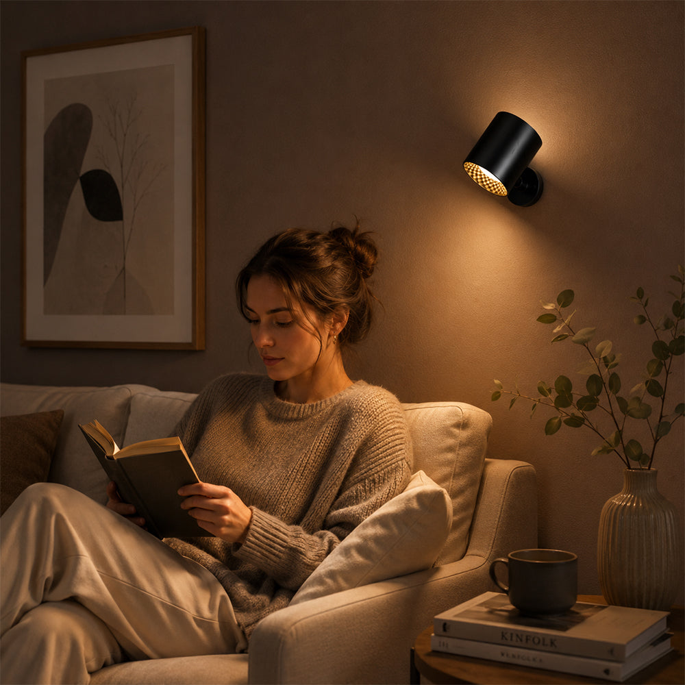 LED-nattlampa 360° roterbar, magnetisk, 3 färgtemperaturer – vit eller svart