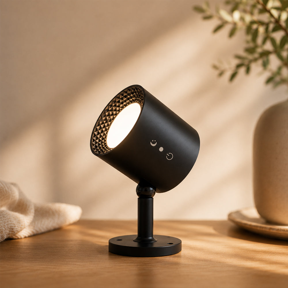LED-nattlampa 360° roterbar, magnetisk, 3 färgtemperaturer – vit eller svart