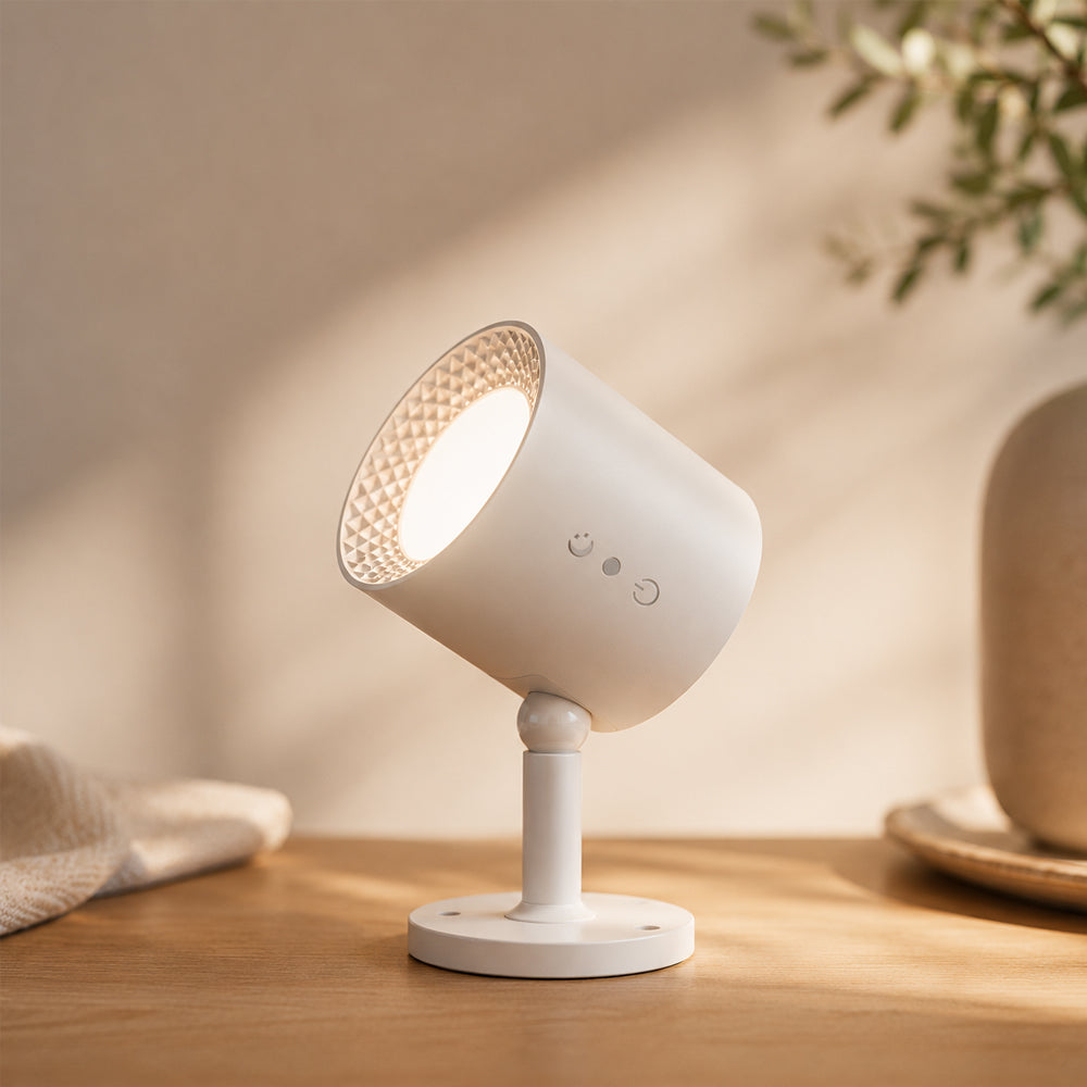 LED-nattlampa 360° roterbar, magnetisk, 3 färgtemperaturer – vit eller svart