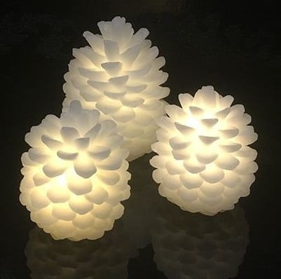 LED ljus som har form som tallkottar – set av 3 st..