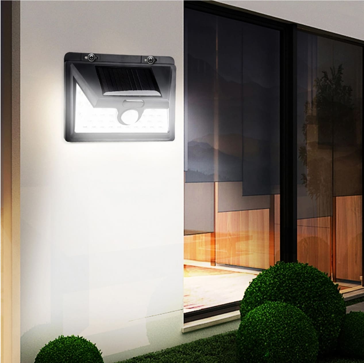 LED Solcellsvägglampa med sensor