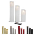 LED-ljus - 3 st. - 15/20/25 cm - med 3D-låga - (flera färger)