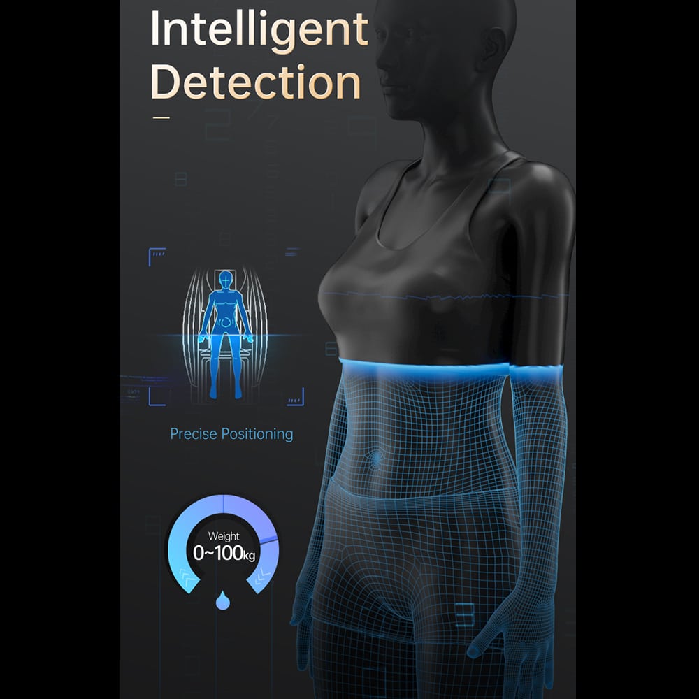 Massagestol 4D Lyx Pro+ med SL-teknik, Jon-generator, Värmeterapi, Hjärtfrekvensskanner, Röstkontroll & Touchskärm