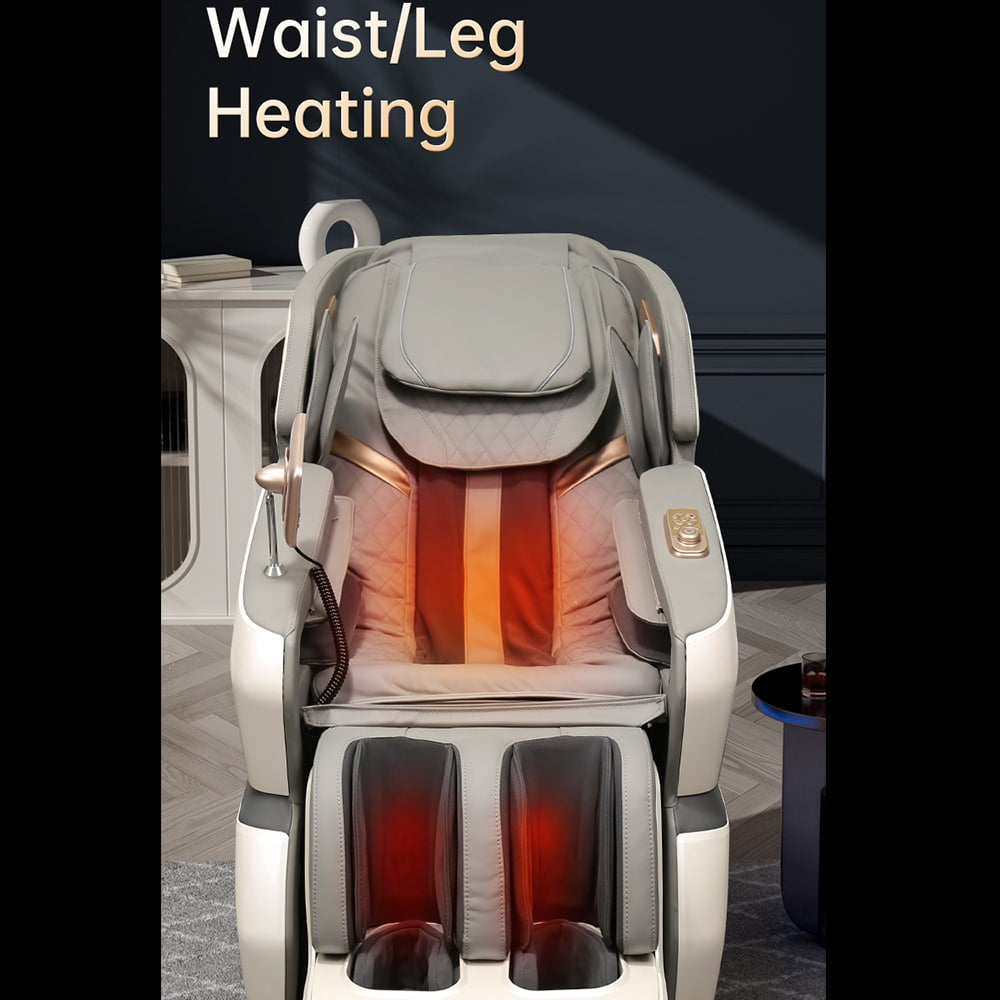 Massagestol 4D Lyx Pro+ med SL-teknik, Jon-generator, Värmeterapi, Hjärtfrekvensskanner, Röstkontroll & Touchskärm
