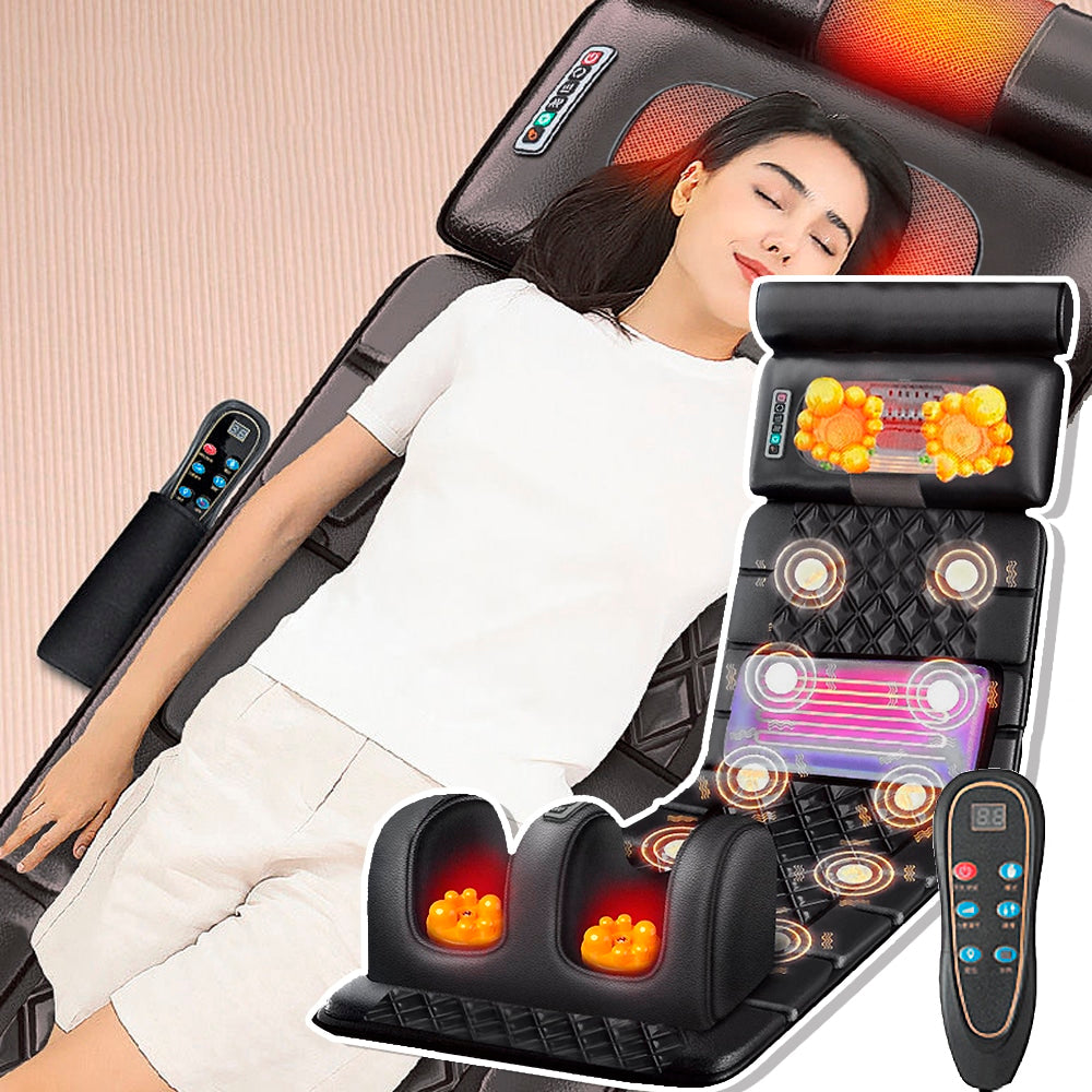 Elektrisk Massagematta (svart) med 10 Zoner - Total avslappning från nacke till fötter