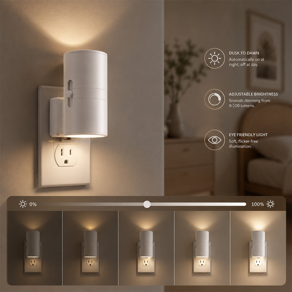 LED-nattlampa med sensor och justerbar ljusstyrka
