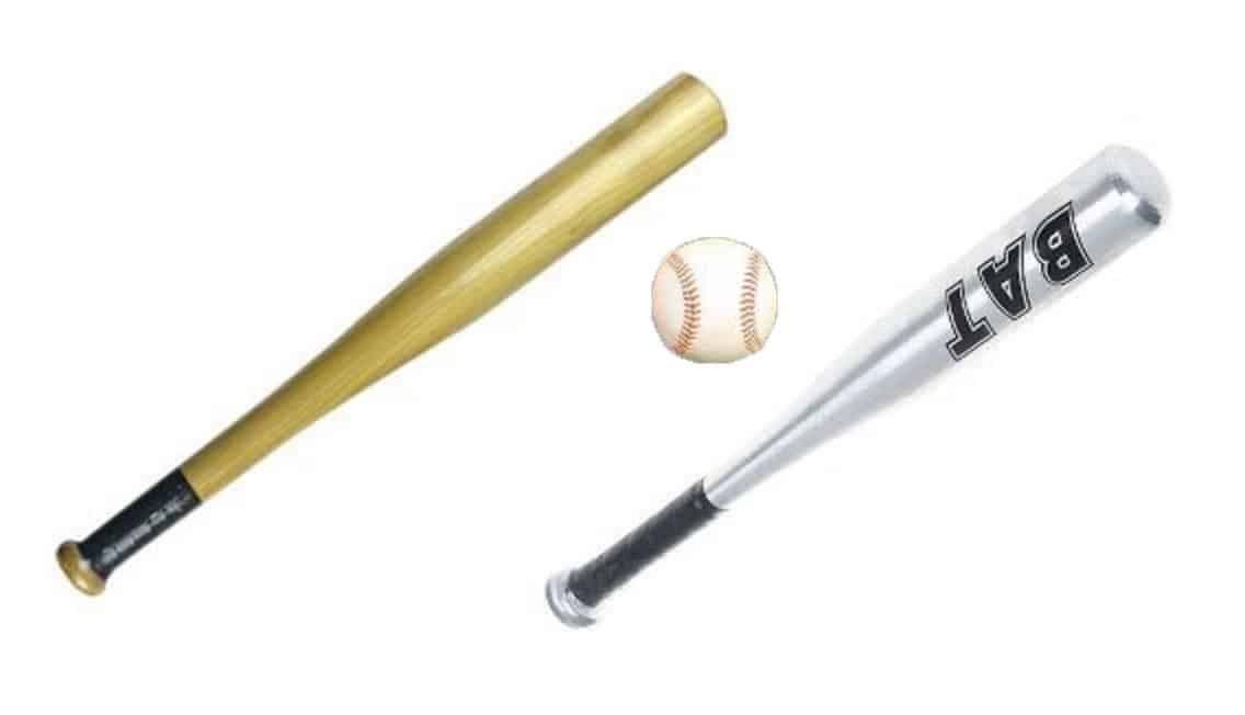 Basebollträ inkl. Boll (Välj mellan trä eller aluminium)