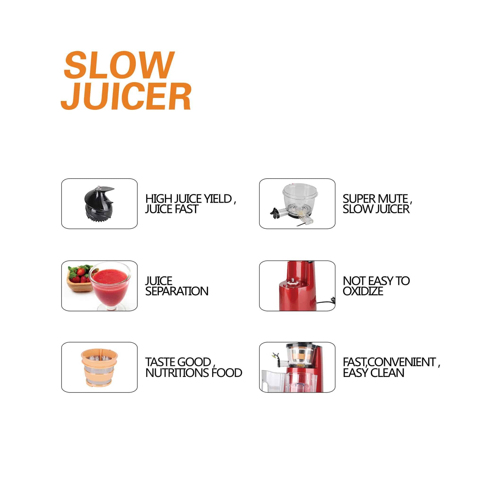 Slowjuicer til frugt og grøntsager