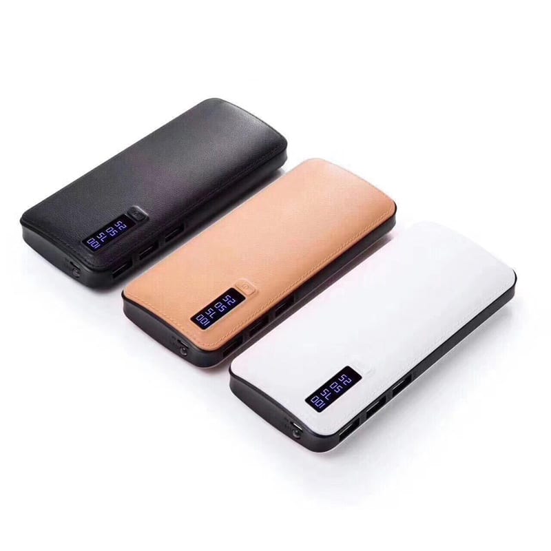 Liten smart Powerbank i läder (10000 mAh)