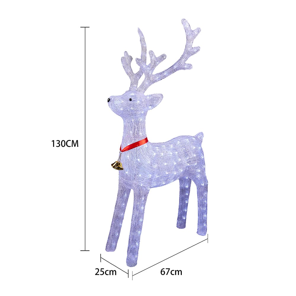 Ren i akryl – 130 cm hög med LED-belysning