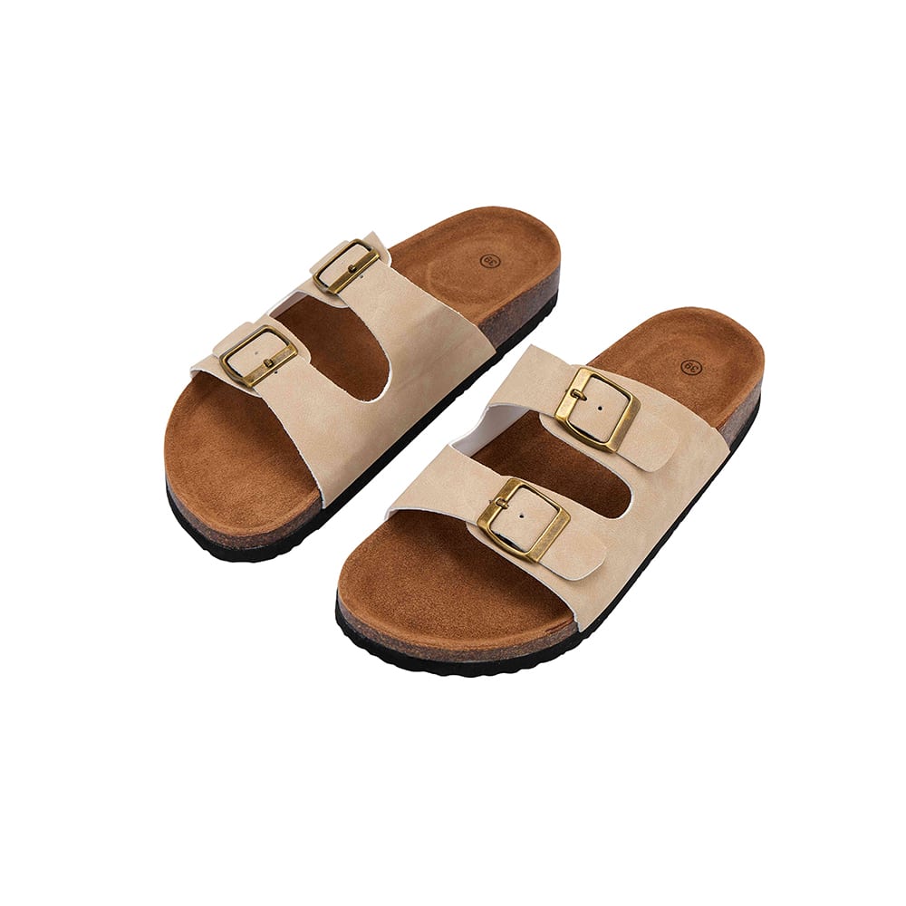 Klassiska sandaler för kvinnor - beige -
