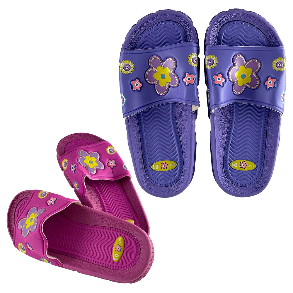 Barn Gummi Sandaler i Lila och Rosa