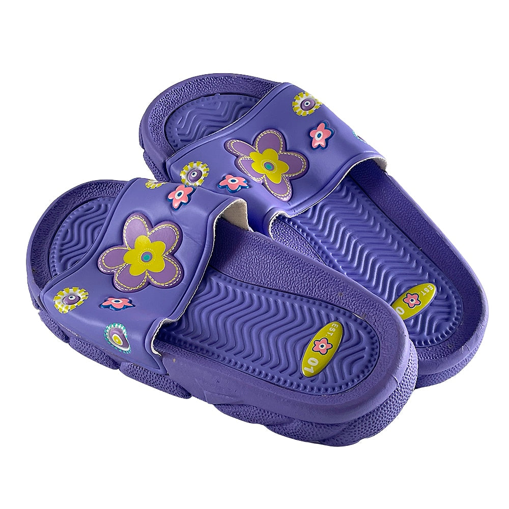 Barn Gummi Sandaler i Lila och Rosa