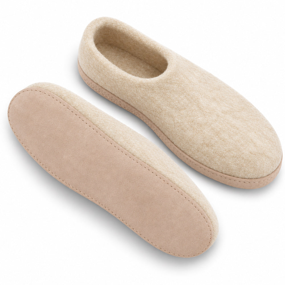 Ullskor (100% ren ull) - Modell Beige med mockasula