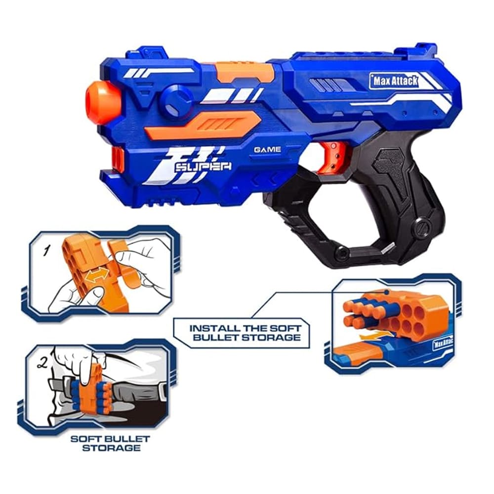 Soft Bullet "Super Shoot" - 4 olika, supercoola pistoler -