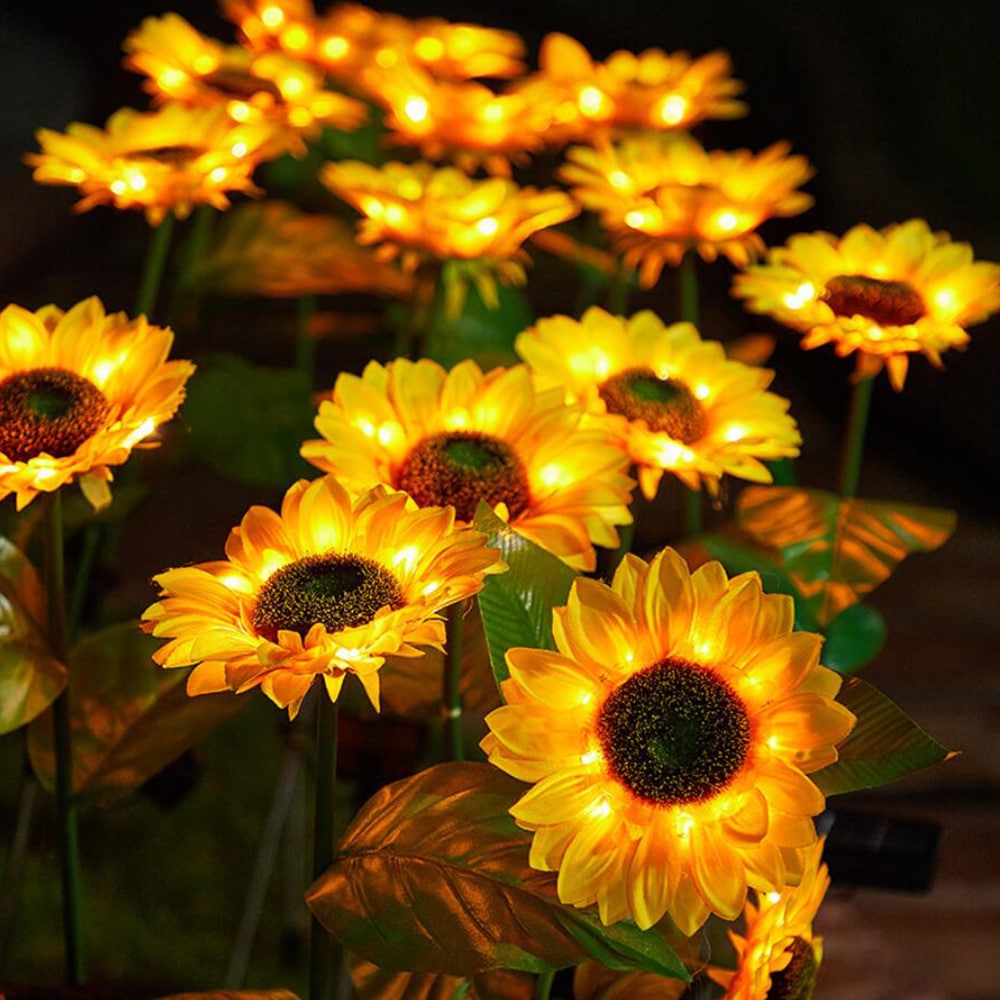Solcells-solros trädgårdslampa 78 cm